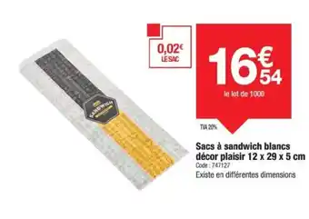Promocash Sacs à sandwich blancs décor plaisir offre