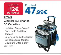 Costco TITAN Glacière sur chariot 60 Canettes offre