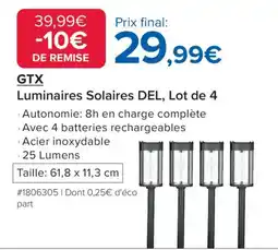 Costco GTX Luminaires Solaires offre
