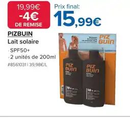 Costco PIZBUIN Lait solaire offre