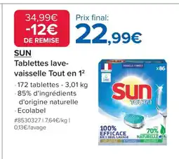 Costco SUN Tablettes lave- vaisselle Tout en 1 offre