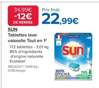 Costco SUN Tablettes lave- vaisselle Tout en 1 offre