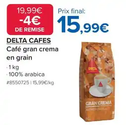 Costco DELTA CAFES Café gran crema en grain offre