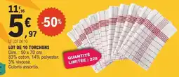 E.Leclerc LOT DE 10 TORCHONS offre