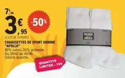 E.Leclerc CHAUSSETTES DE SPORT HOMME APOLLO offre