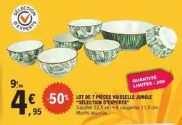E.Leclerc LOT DE 7 PIÈCES VAISSELLE JUNGLE SÉLECTION D’EXPERTS offre