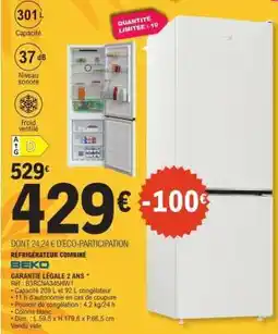 E.Leclerc RÉFRIGÉRATEUR COMBINÉ BEKO offre