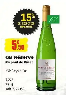E.Leclerc GB Réserve Picpoul de Pinet offre