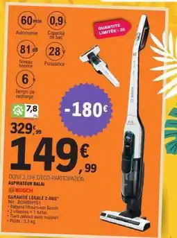 E.Leclerc Aspirateur Balai Bosch offre