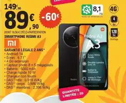 E.Leclerc SMARTPHONE REDMI A3 offre