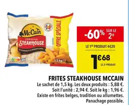Supeco McCain Frites Steakhouse offre