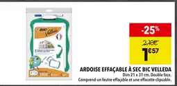 Supeco BIC Ardoise effaçable à sec Velleda offre