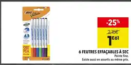 Supeco BIC 6 feutres effaçables à sec offre
