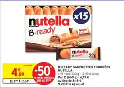 Intermarché Contact NUTELLA B-ready gaufrettes fourrées offre