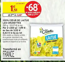 Intermarché Contact LES CRUDETTES 100% cœur de laitue offre