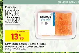 Intermarché Contact 6 pavés de saumon sans arêtes producteurs et commercants offre