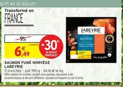 Intermarché Contact LABEYRIE Saumon fumé norvège offre