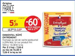 Intermarché Contact ENTREMONT Emmental rapé offre