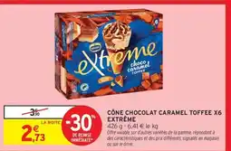 Intermarché Contact EXTRÊME Cône chocolat caramel toffee x6 offre