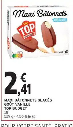 Intermarché Contact TOP BUDGET Maxi bâtonnets glacés goût vanille offre