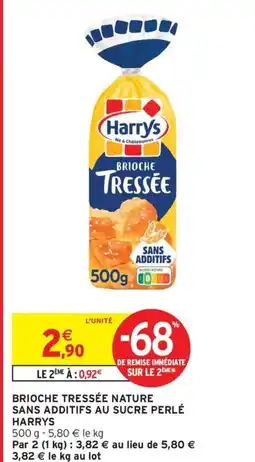 Intermarché Contact HARRYS Brioche tressée nature sans additifs au sucre perlé offre