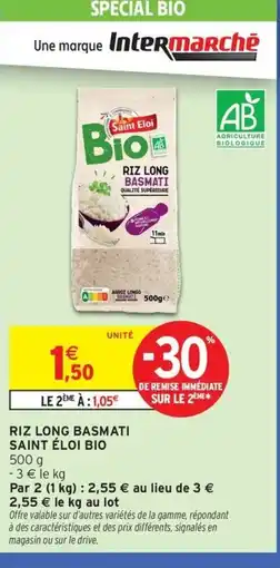 Intermarché Contact SAINT ÉLOI BIO Riz long basmati offre