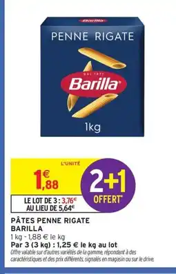 Intermarché Contact BARILLA Pâtes penne rigate offre