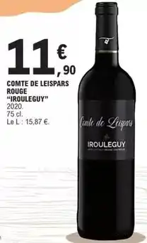 E.Leclerc Irouleguy - comte de leispars rouge offre