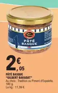 E.Leclerc Gilbert baradat - pâté basque offre