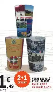 E.Leclerc Verre recyclé visuel basque offre