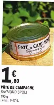 E.Leclerc Pâté de campagne offre