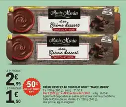 E.Leclerc CRÈME DESSERT AU CHOCOLAT NOIR “MARIE MORIN” offre
