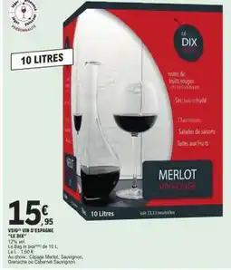 E.Leclerc MERLOT VIN ROUGE offre