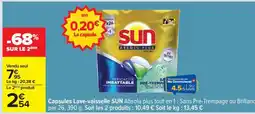 Carrefour Capsules Lave-vaisselle SUN offre
