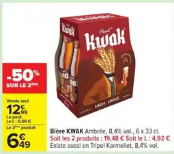 Carrefour Bière KWAK Ambrée offre