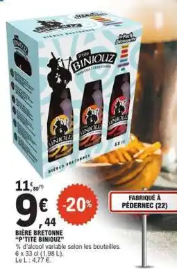 E.Leclerc BIÈRE BRETONNE P'TITE BINIOUZ offre