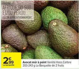Carrefour Avocat mûr à point offre