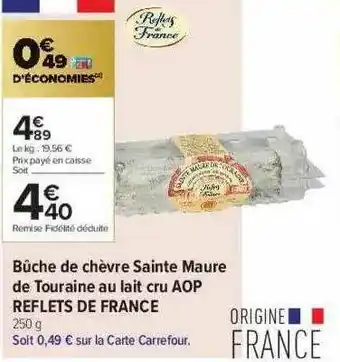 Bûche De Chèvre Saint Maure De Touraine Au Lait Cru Aop Reflets De France