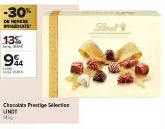 Carrefour Contact Chocolats Prestige Sélection Lindt offre