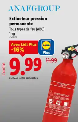 Lidl Extincteur pression permanente offre