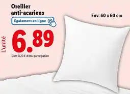 Lidl Oreiller anti-acariens offre