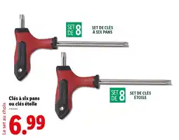 Lidl Clés à six pans ou clés étoile offre