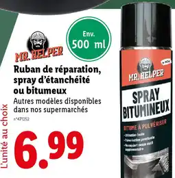 Lidl MR. HELPER Ruban de réparation, spray d'étanchéité ou bitumeux offre