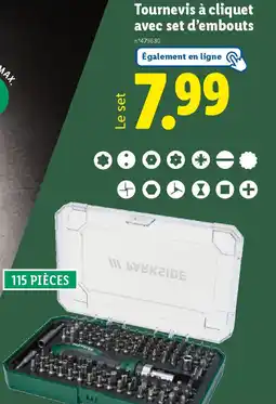 Lidl Tournevis à cliquet avec set d'embouts offre