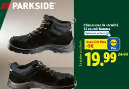 Lidl Chaussures de sécurité S3 en cuir homme offre