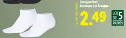 Lidl Socquettes homme ou femme offre