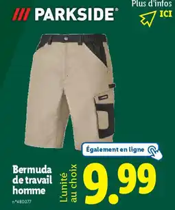 Lidl Bermuda de travail homme offre