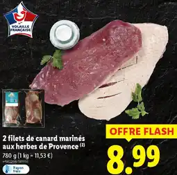 Lidl 2 filets de canard marinés aux herbes de Provence offre