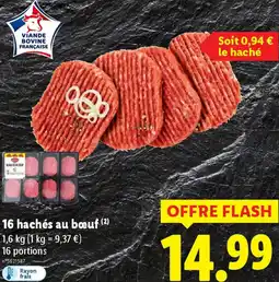 Lidl 16 hachés au bœuf offre