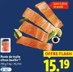 Lidl Pavés de truite citron basilic offre